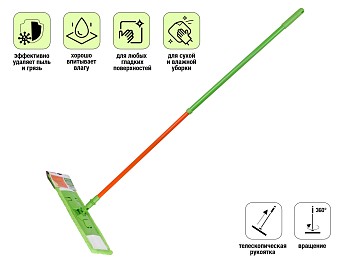 Швабра для пола с насадкой из микрофибры, Макарена, PERFECTO LINEA
