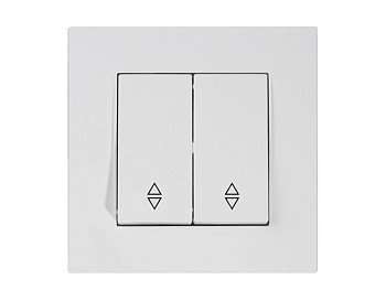 Выключатель проходной 2-клав. (скрытый, винт. зажим) белый, RITA, MUTLUSAN