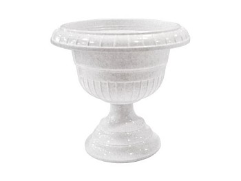 Кашпо-вазон на ножке малый, 280х280х245 мм, мраморный, INGREEN