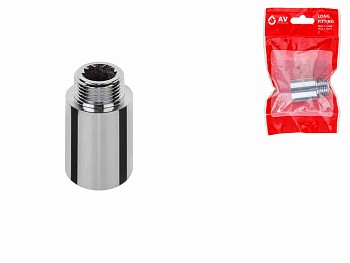 Удлинитель 1/2" вн.-нар. х 25 мм усиленный ХРОМ, AV Engineering (инд. упак.)