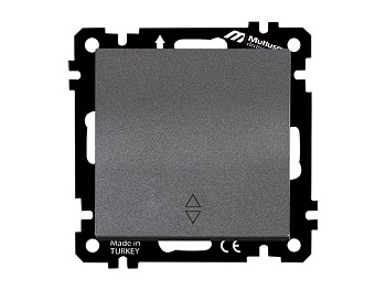 Выключатель прох. 1-клав. (скр, б/рамки, пруж.заж) дымчатый, CANDELA (DARIA), MUTLUSAN