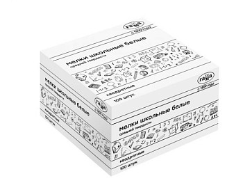 Мелок средн. твердости БЕЛЫЙ квадратный школьный уп.100 шт