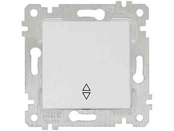 Выключатель проходной 1-клав. (скрытый, без рамки, пруж. зажим) белый, RITA, MUTLUSAN