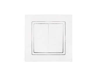 Выключатель 2 клав. проходной (скрытый, 10А) белый, Уют, Bylectrica
