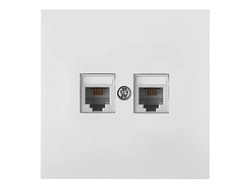 Розетка 2-ая компьютерная (скрытая) белая, Carre, BYLECTRICA