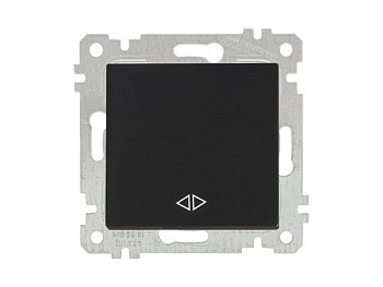 Выключатель промежуточный многопозиционный (скрытый, без рамки, пруж. зажим) черный, RITA, MUTLUSAN