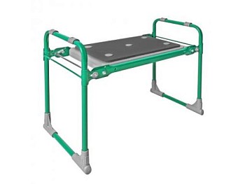 Скамейка садовая с мягким сиденьем, 560х300х425 мм, зеленый, NIKA