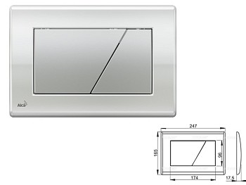 Кнопка управления для систем инсталляций (доска-глянцевая, копка матовая), Alcaplast