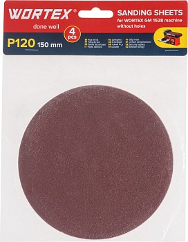 Шлифлист 150мм P120 без отв. 4 шт. для станка WORTEX GM 1528