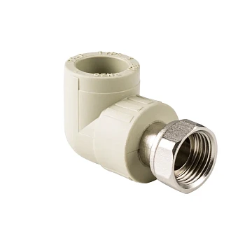 Колено ПП с накидной гайкой 25х1", сер. РТП