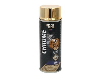 Лак декоративный акриловый золотой INRAL CHROME METAL EFFECT+ 400мл
