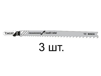 Пилка лобз. по дереву с гвоздями T345XF (3 шт.) BOSCH