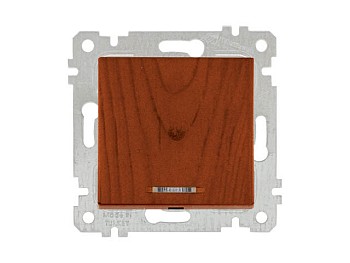 Выключатель 1-клав. (с подсветкой, скрытый, без рамки, винт. зажим) вишня, RITA, MUTLUSAN