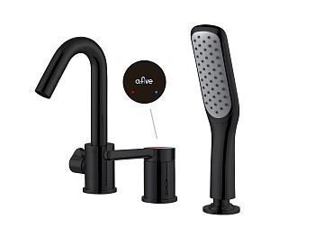 Смеситель для ванны (Lt) D35, серия Lotus черный, a-five