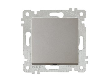 Выключатель 1-клав. (скрытый, без рамки, винт. зажим) титан, RITA, MUTLUSAN