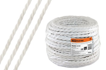 Ретро провод "Эко" 3х1,5 витой, белый, (50м) TDM