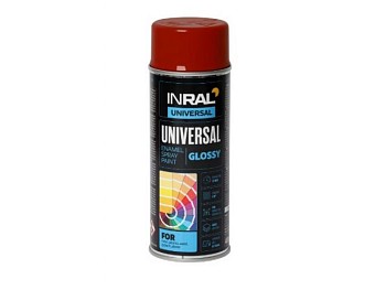 Краска-эмаль аэроз. универсальная красный огонь INRAL 400мл (3000)
