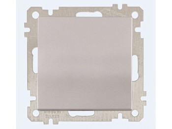 Выключатель 1-клав. двухполюсный (скрытый, без рамки, пруж. зажим) серебро, DARIA, MUTLUSAN
