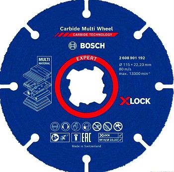 Круг отрезной 115х1,0x22.23 мм по дереву  X-LOCK CARBIDE BOSCH