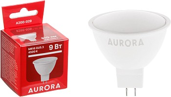 Лампа светодиодная MR16 9Вт 230В GU5.3 4500K AURORA