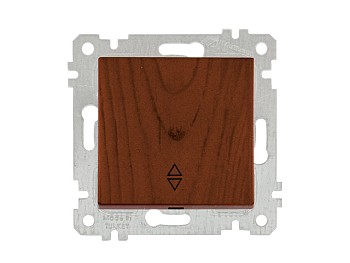 Выключатель проходной 1-клав. (скрытый, без рамки, винт. зажим) орех, RITA, MUTLUSAN