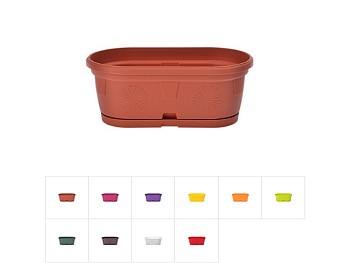 Ящик балконный для цветов Gerber (Гербера) 20x11,5 см с поддоном, DRINA