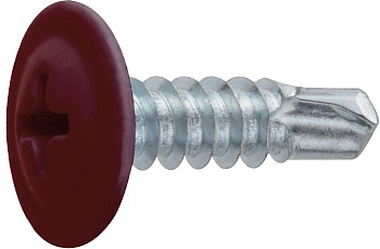Саморез 4.2х16 мм с прессшайбой, цинк, со сверлом, RAL 3011 (150 шт в пласт. конт.) STARFIX