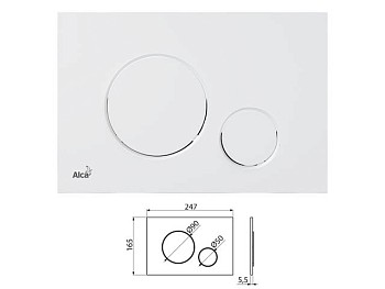 Кнопка управления для систем инсталляции (бело-матовая), Alcaplast