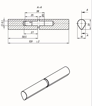 Петля гаражная каплевидная 16х120 б/п STARFIX