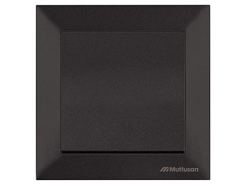 Выключатель 1-клав. двухполюсный (скрытый, винт. зажим) черный, DARIA, MUTLUSAN