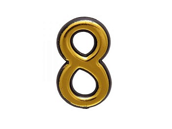 Цифра дверная АЛЛЮР пластик "8" золото