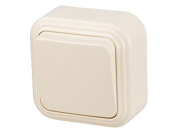 Выключатель 1 клав. (открытый, до 6А) бежевый, Стандарт, Юпитер