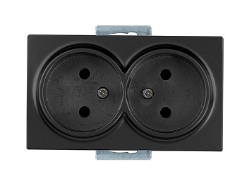 Розетка 2-ая (скрытая, б/з, керамика) черная, DARIA, MUTLUSAN