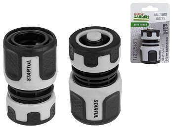 Муфта быстросъемная 1/2"(5/8") с автостоп. STARTUL GARDEN (ST6017-06-1/2)