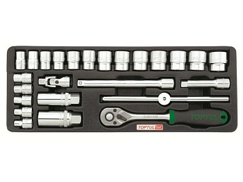 Набор-сет головок 3/8" 25предм. 6гр. 136х364мм TOPTUL