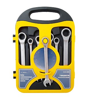 Набор комбинированных трещоточных ключей 8-19 мм (7 предметов) Хорекс Авто HZ 26.1.009W