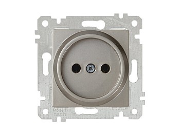 Розетка 1-ая (скрытая, без рамки, б/з) титан, RITA, MUTLUSAN