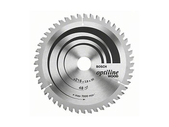 Диск пильный 216х30 мм 48 зуб. по дереву OPTILINE WOOD BOSCH