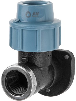 Колено 20 с креплением на стену (для ПЭ труб), AV Engineering