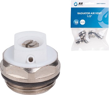 Воздухоотводчик 1/2"  (кран Маевского) для радиатора,(5 шт. инд. упак.) AV Engineering