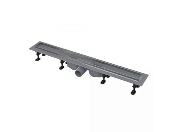 Водоотводящий желоб с порогами из нерж. стали для перф. решетки или под кладку плитки,950, Alcaplast