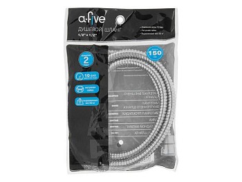 Шланг душевой, SUS/EPDM, 1/2" г-г 150 см, хром, a-five