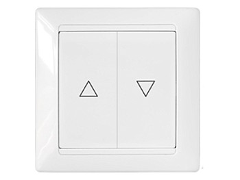 Выключатель 2 клав. с самовозвратом и механич. блокировкой (скрытый) белый, Стиль, Bylectrica