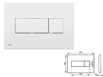 Кнопка управления для систем инсталляций (белая), Alcaplast
