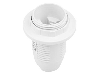 Патрон Е14 термостойкий пластик с кольцом, белый Юпитер