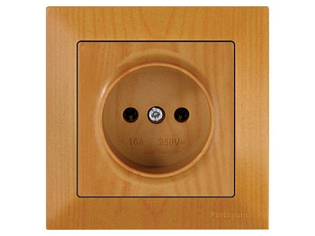 Розетка 1-ая (скрытая, б/з) дуб, DARIA, MUTLUSAN