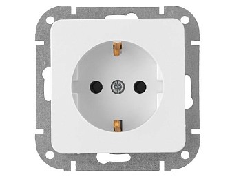 Розетка 1-ая (скрытая, с/з) белая, Astrum, BYLECTRICA