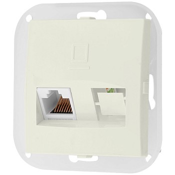 Розетка 1-ая компьютерная (скрытая) бежевая, Стиль, BYLECTRICA