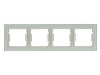 Рамка 4-ая горизонтальная белое стекло ELITRA, MUTLUSAN
