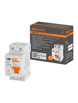 Выключатель дифференциальный автоматич. АВДТ 32 2P(1P+N) C10А 30мА 4,5кА тип АС TDM